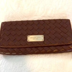 Michael Kors Matte Leather Weaved Clutch